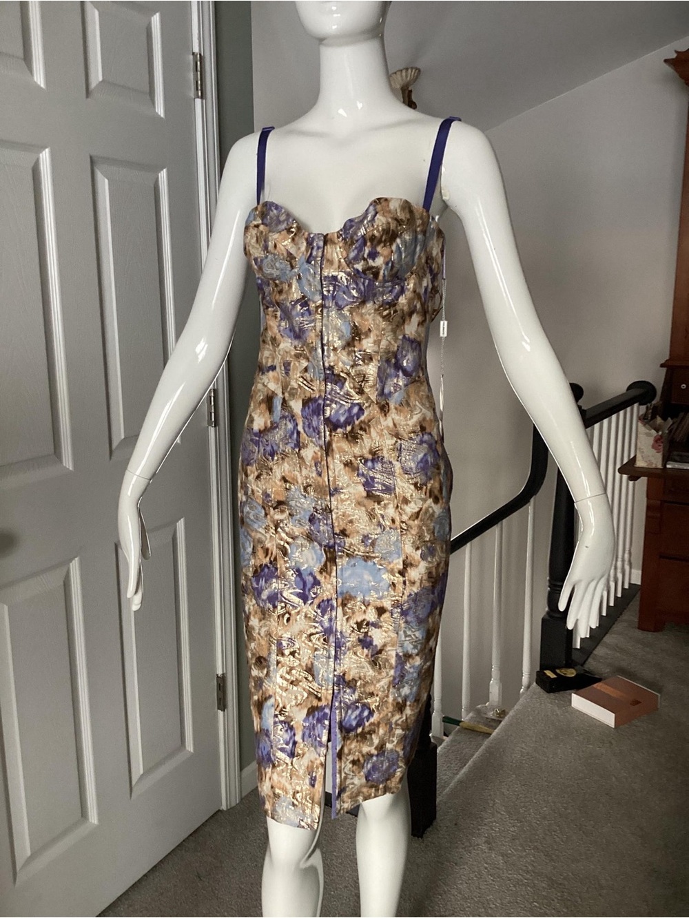Philosophy di Alberta Ferretti Floral Bustier Midi Dress